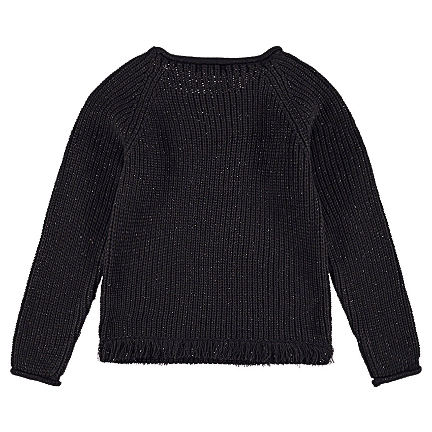 Junior - Pull en tricot mélangé de fil brillant avec franges 