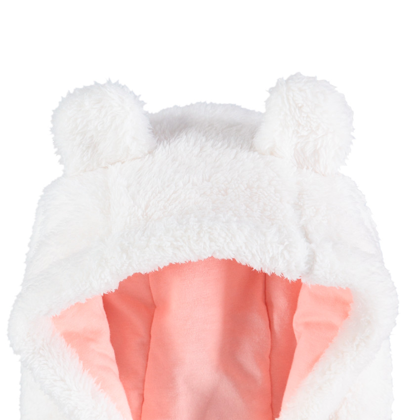 Parka à capuche en sherpa doublée jersey avec oreilles en relief 