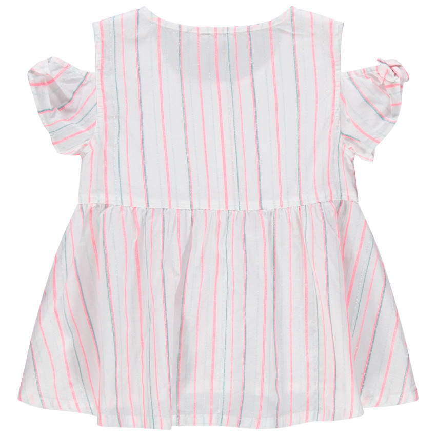 Top à épaules dénudées et rayures verticales 