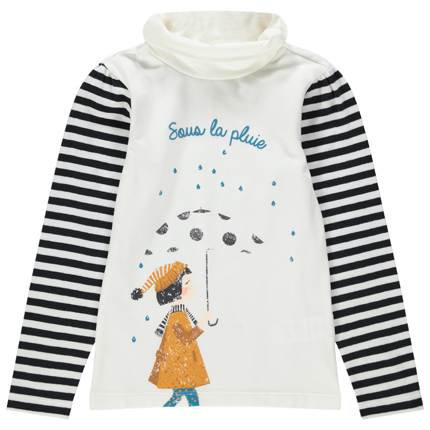 Sous-pull en jersey à col roulé et personnage printé 