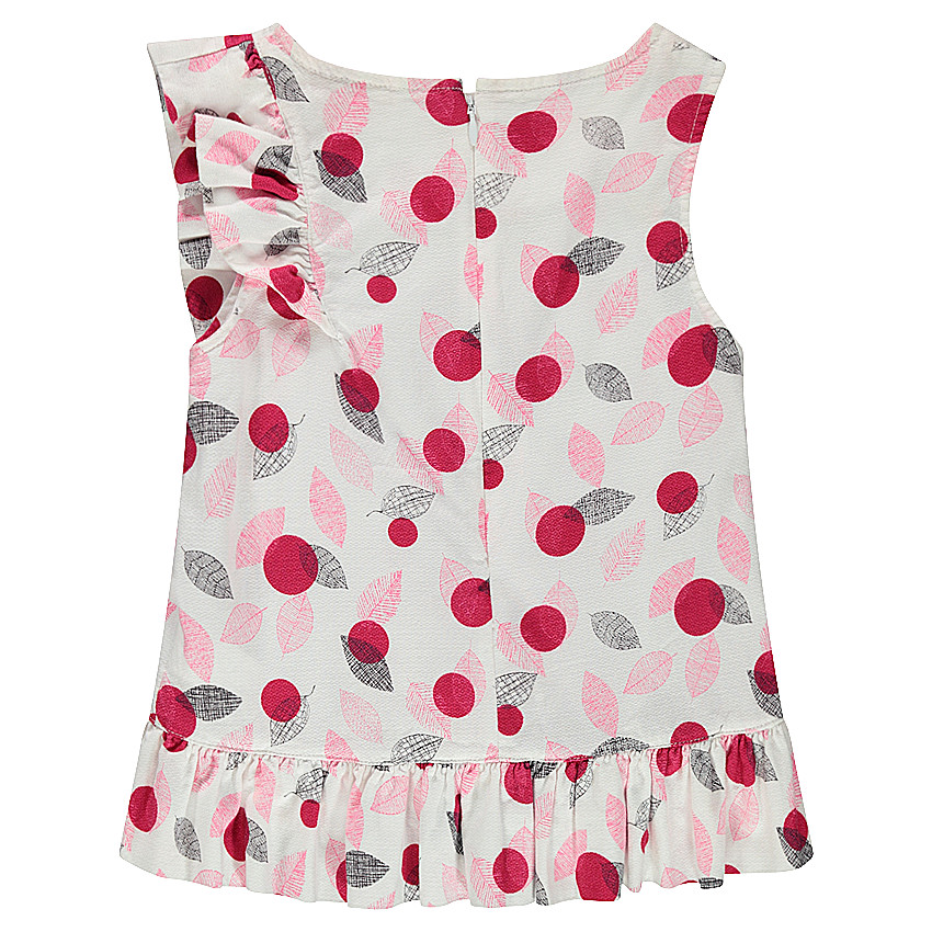 Top volanté sans manches à feuilles imprimées all-over 