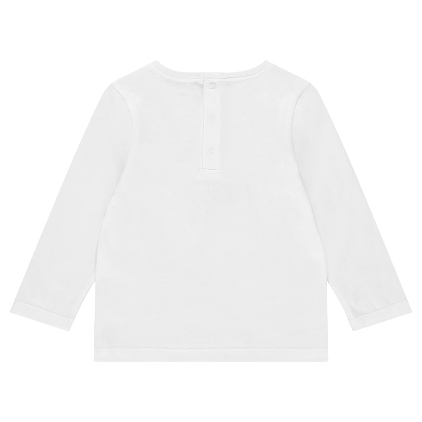 Tee-shirt manches longues uni en jersey avec message printé  