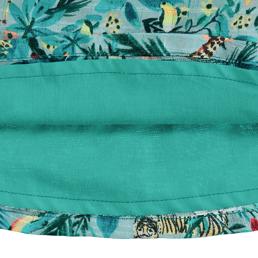 Jupe volantée à imprimé tropical all-over 