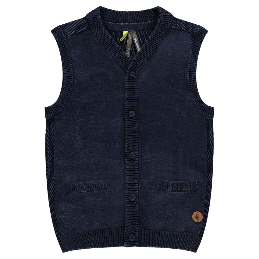 Gilet en tricot surteint avec poches 