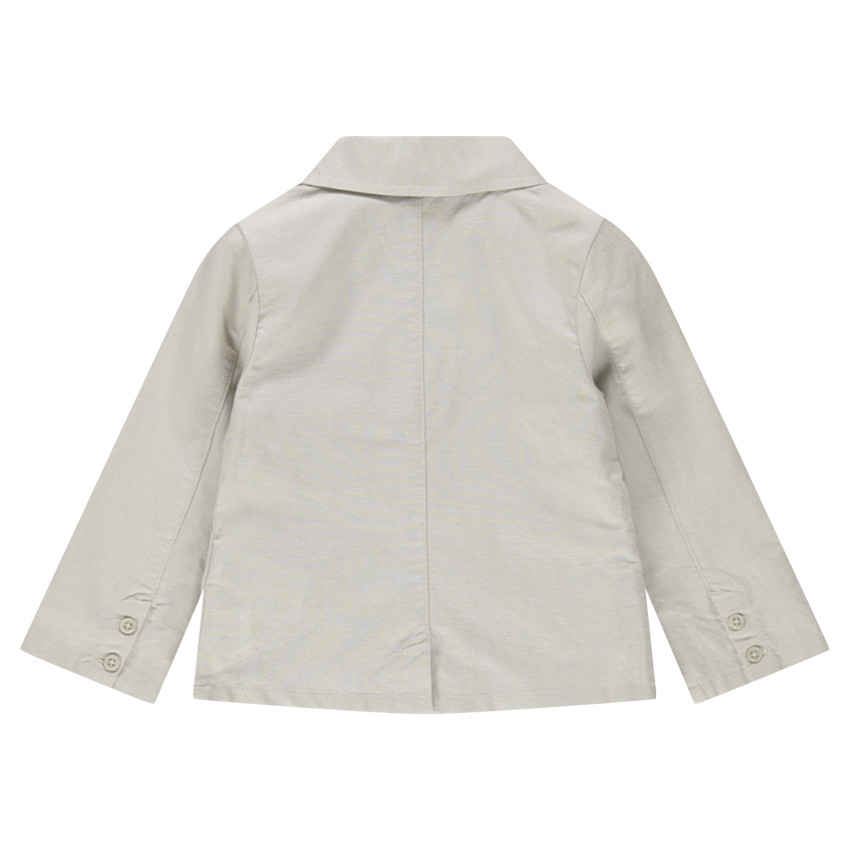 Blazer de cérémonie en coton et lin avec poches 