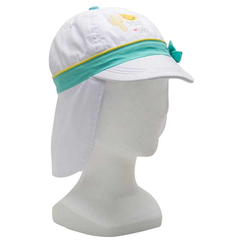 Casquette en twill avec protège nuque et print Smiley 