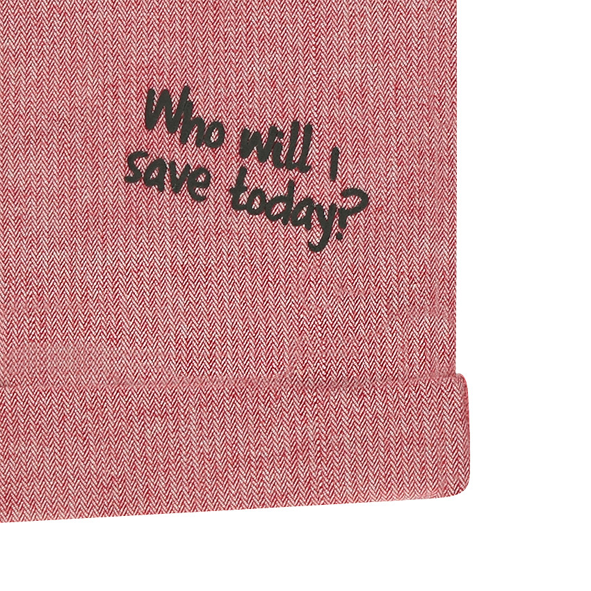 Bermuda en coton à chevrons avec badges 