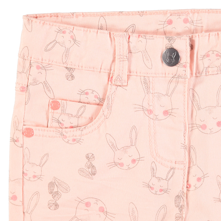 Pantalon slim effet crinkle avec lapins all-over 