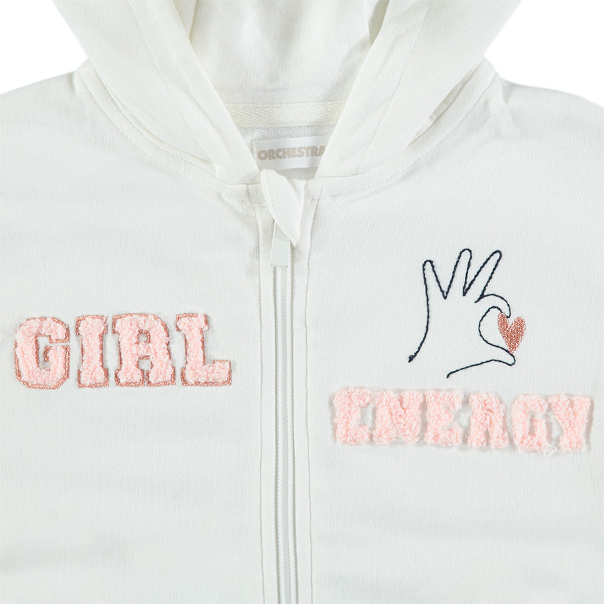 Junior - Gilet à capuche en molleton zippé avec motif fantaisie 