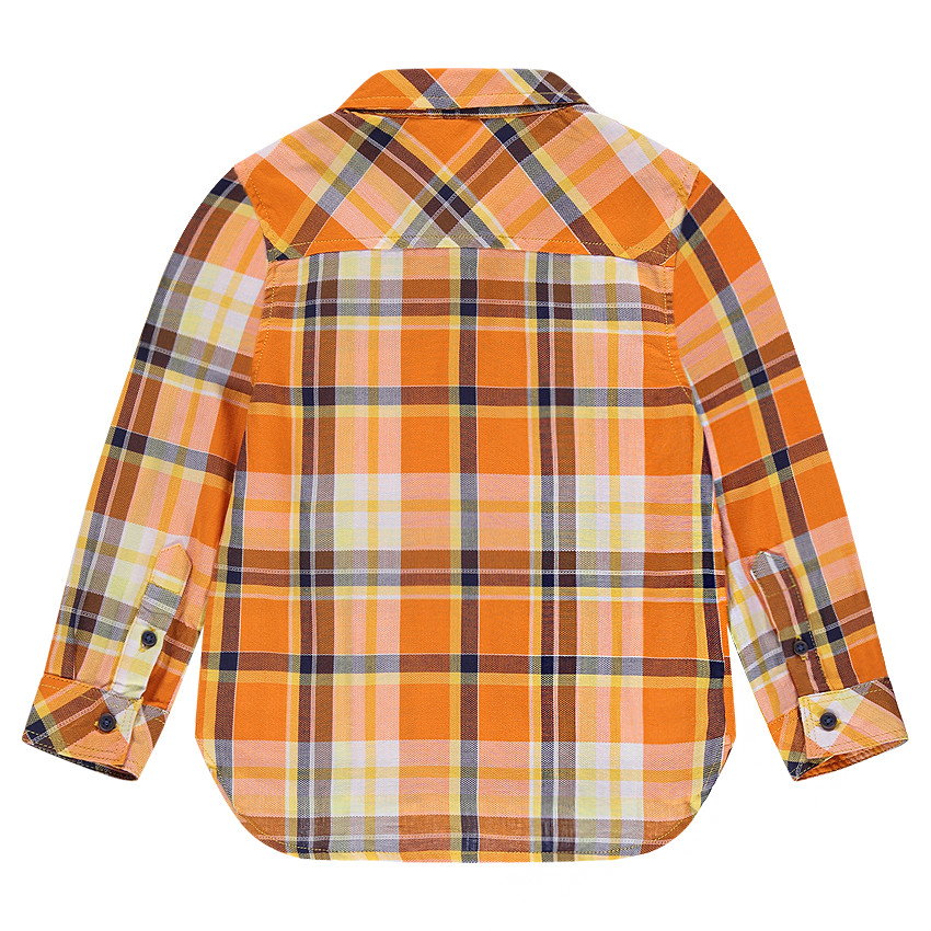 Chemise manches longues à carreaux contrastés 
