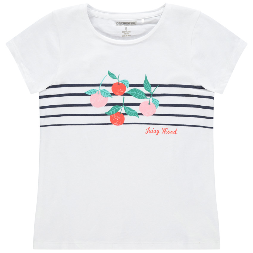 T-shirt manches courtes uni à motif printé 