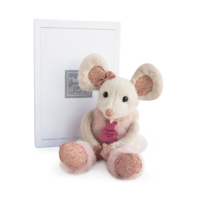 Peluche souris étoile 25 cm - Rose 