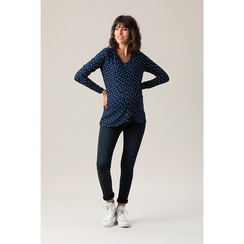 Tunique manches longues à motif graphique all-over 