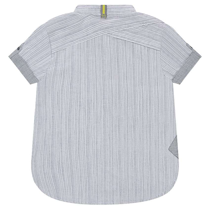 Chemise manches courtes rayées avec col mao 