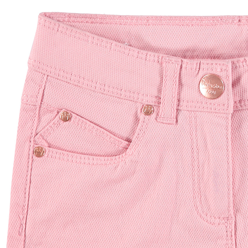 Short en coton fantaisie avec détails rose gold 