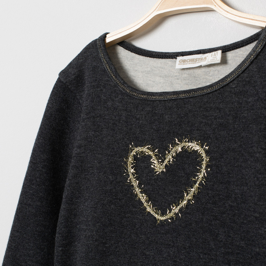 Robe de fêtes effet 2 en 1 en tulle à pois et molleton 