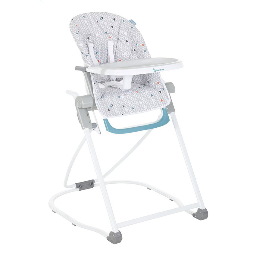 Chaise haute compacte réglable – Chevrons gris 