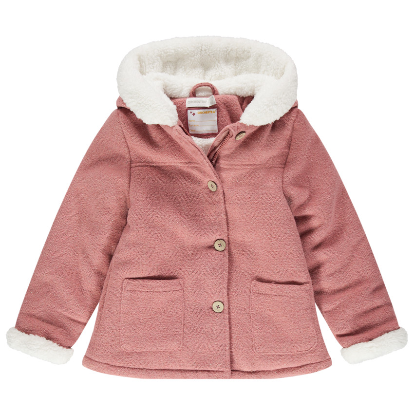 Manteau doublé sherpa à poches pour enfant fille 