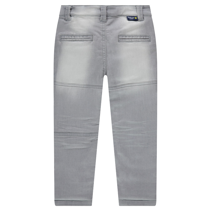 Jeans en molleton effet used avec prints Smiley 