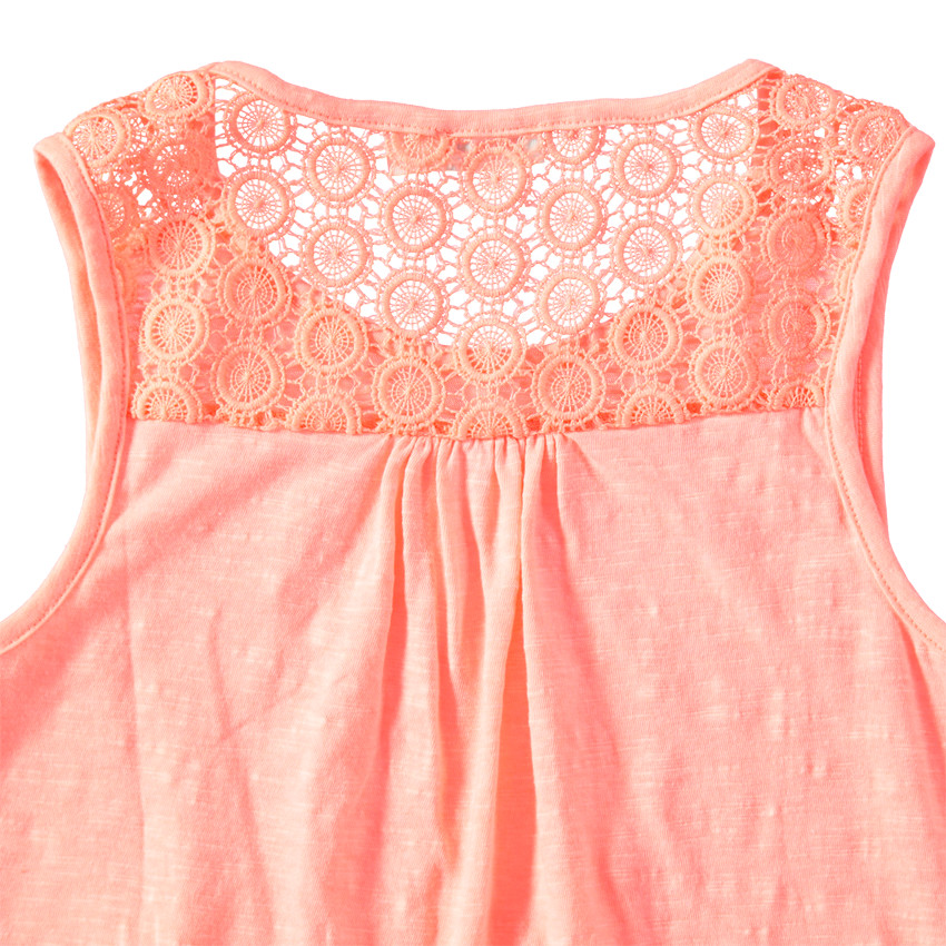 Junior - Débardeur en maille slub avec dentelle au dos 