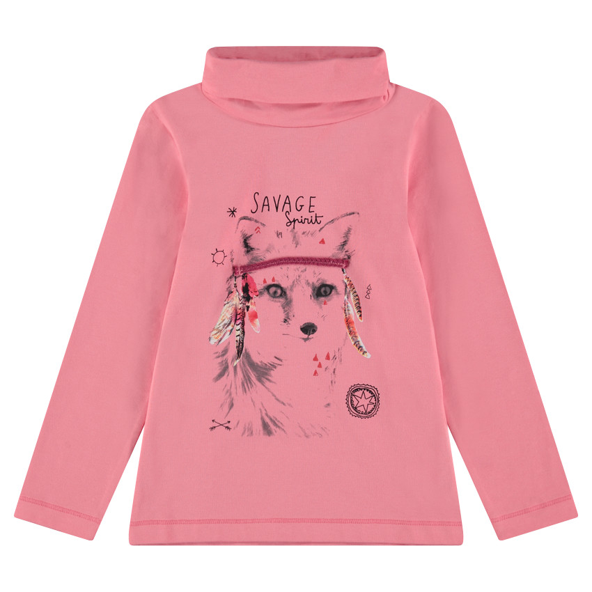 Sous-pull en jersey avec print fantaisie et col roulé 