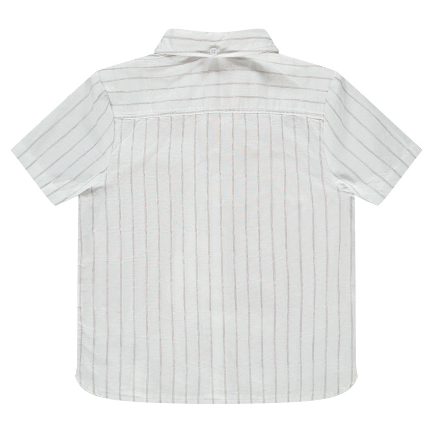 Chemise de cérémonie manches courtes en coton à rayures avec cravate 