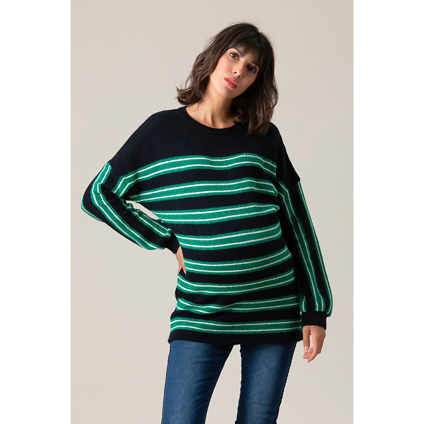 Pull de grossesse à rayures 