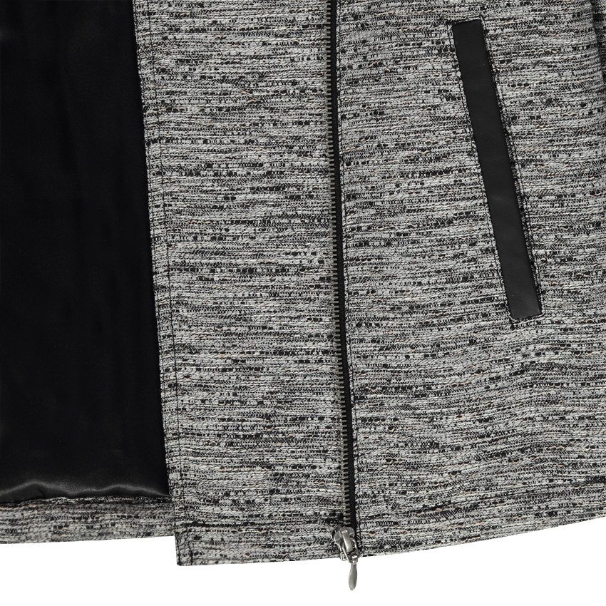 Junior - Manteau en jacquard et simili cuir 