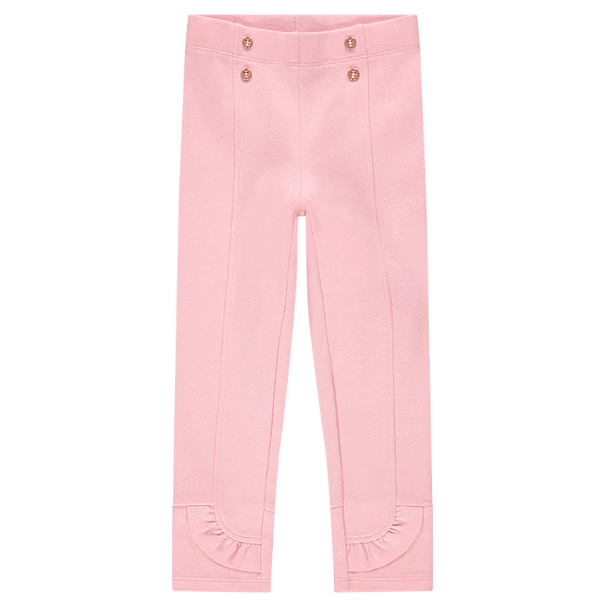 Legging en milano avec boutons dorés et volants 