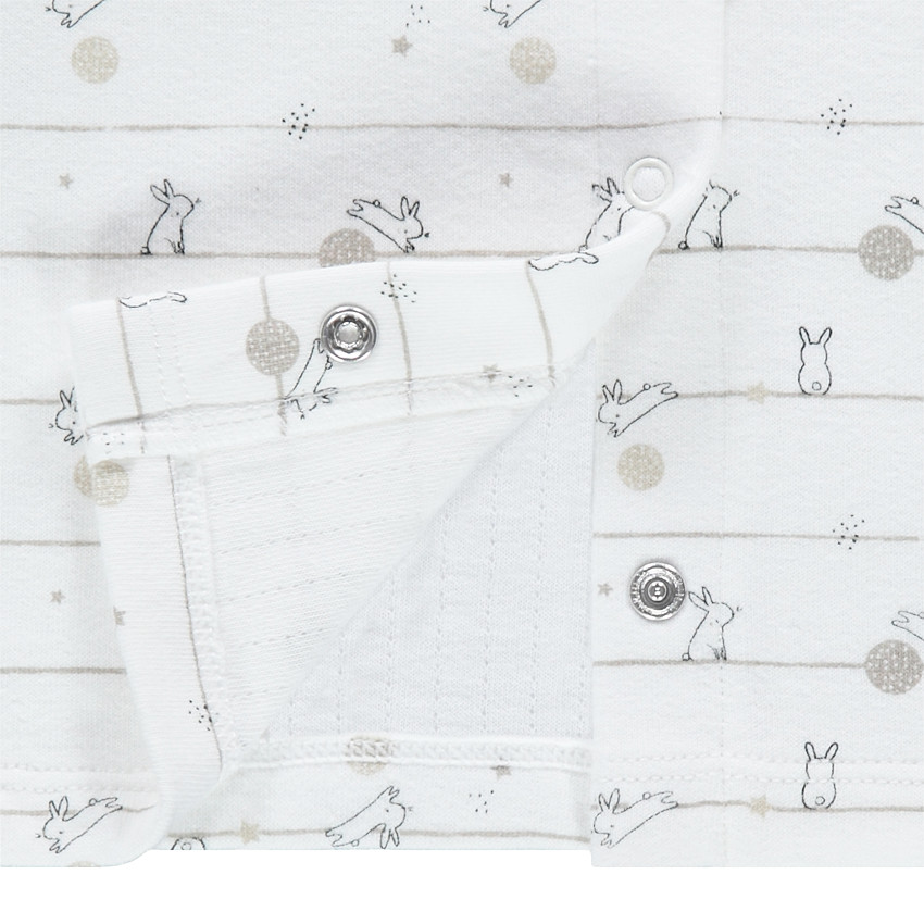 Pyjama avec haut en jersey imprimé et bas en velours uni 