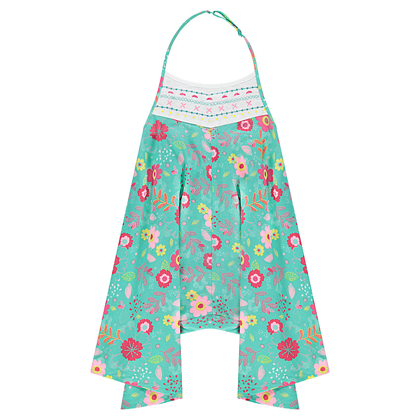 Combinaison courte ample avec fleurs colorées all-over 