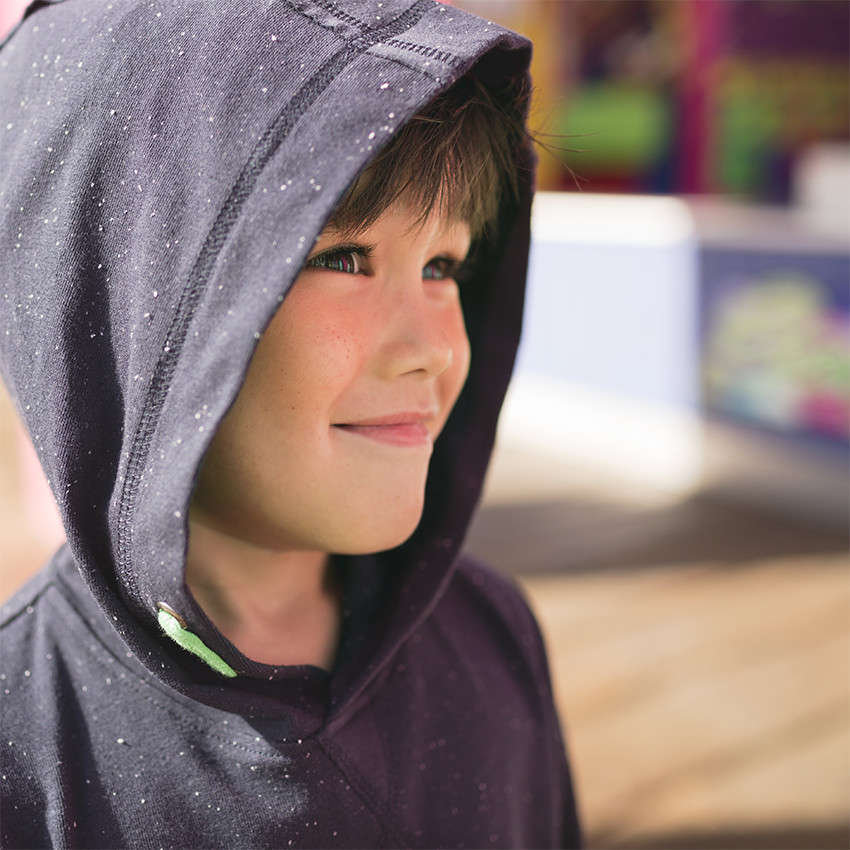 Sweat à capuche en molleton effet neps 