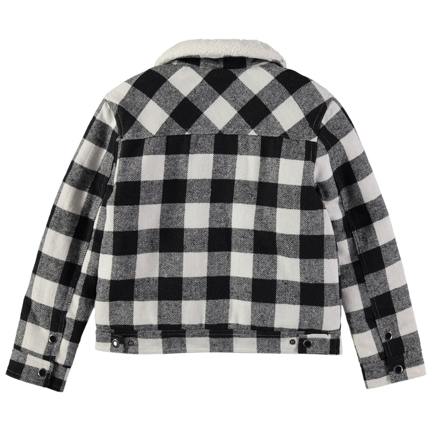 Junior - Veste à carreaux doublée sherpa à poches 