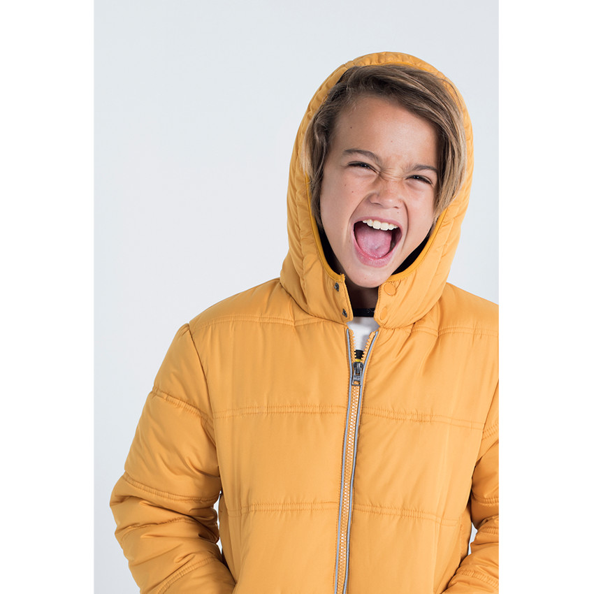 Junior - Doudoune matelassée à capuche avec doublure en micropolaire 