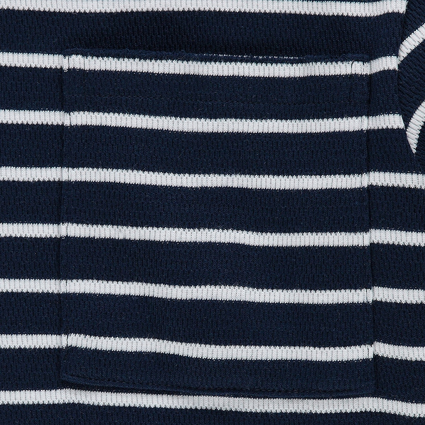 Tee-shirt manches longues en jersey fantaisie rayé avec poche 