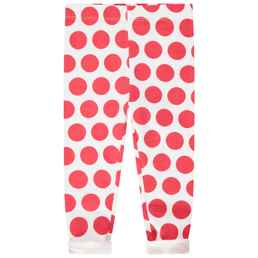 Legging en jersey à gros pois rouges 