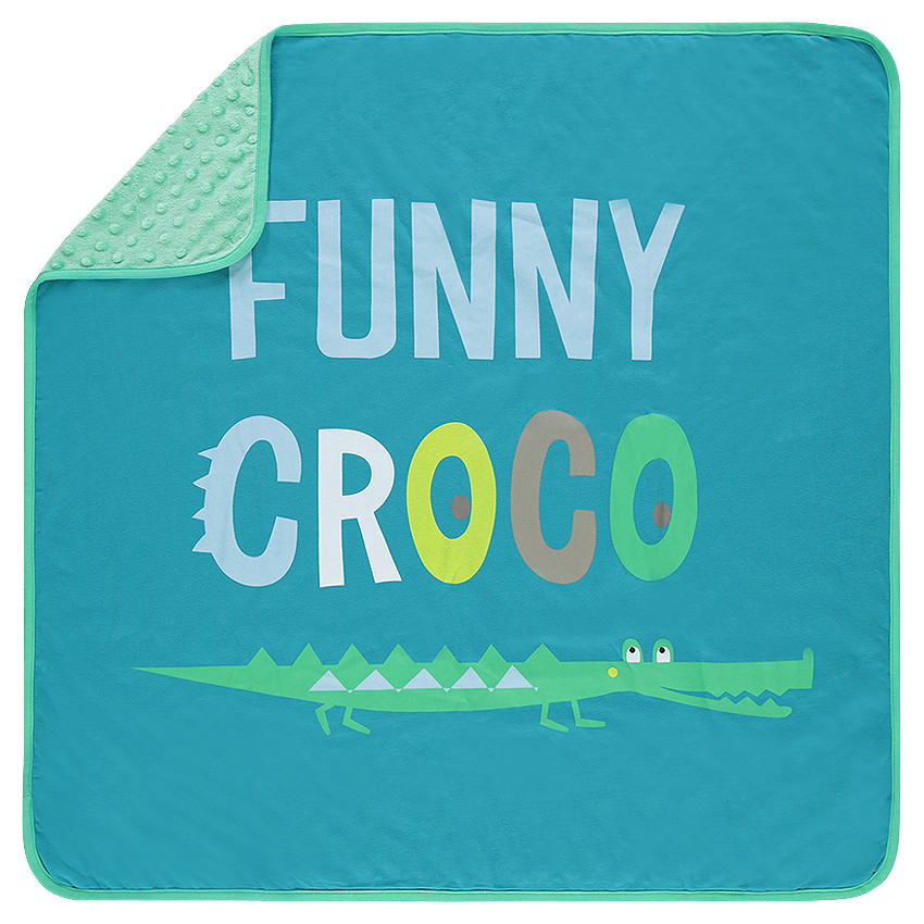 Couverture en jersey et sherpa print crocodile 
