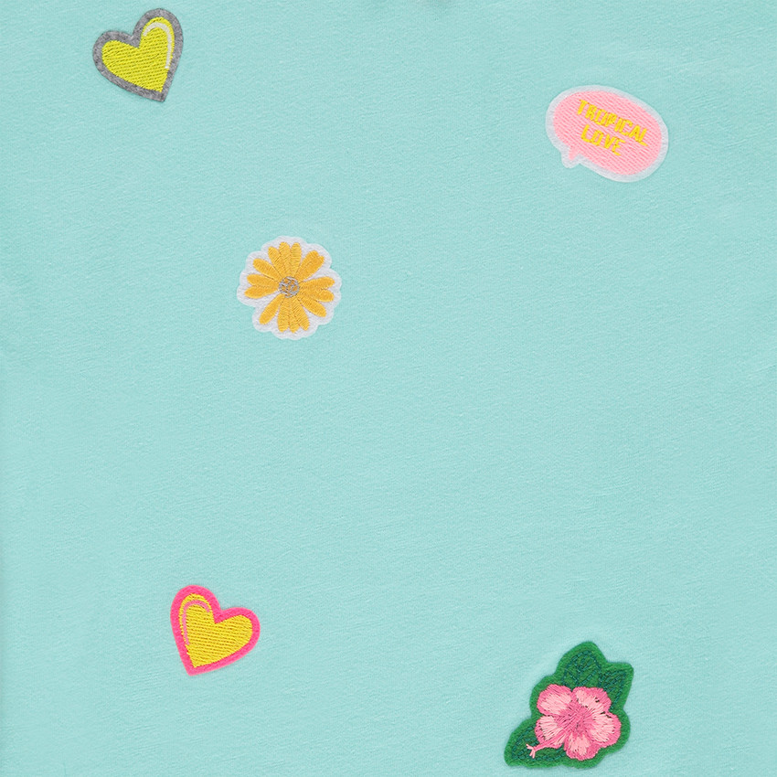 Tee-shirt manches courtes en jersey avec badges patchés 