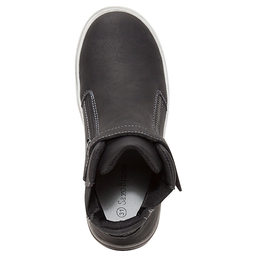 1/2 Bottes aspect cuir élastiqués à scratch et zip 