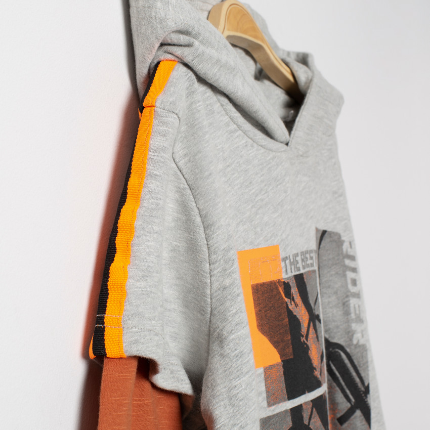 T-shirt manches longues effet 2 en 1 print vélo 