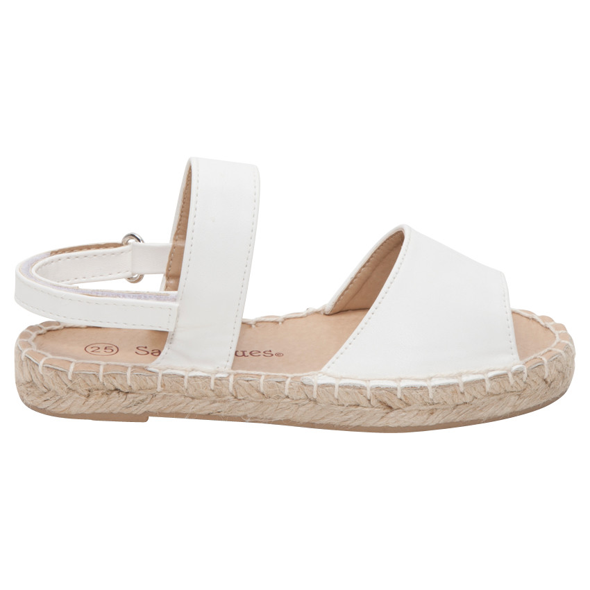 Espadrilles effet cuir avec lanière à scratch 