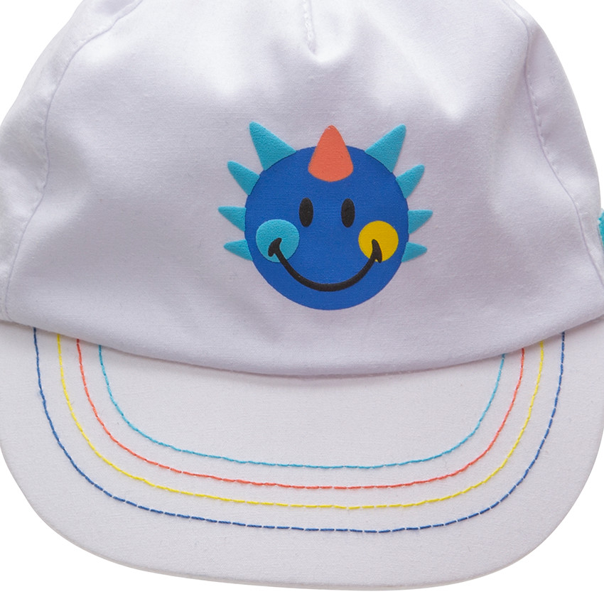 Casquette avec protège nuque et print Smiley 