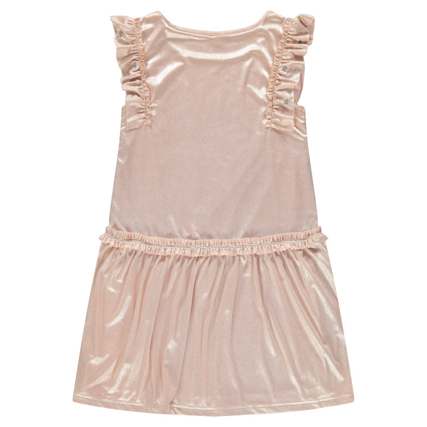 Junior - Robe de cérémonie enduite à manches courtes volantées  