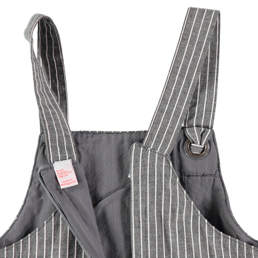 Salopette courte à rayures verticales détails Minnie Disney 