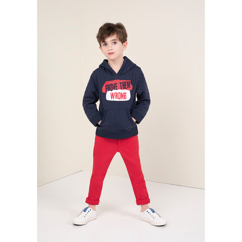 Sweat en molleton à capuche avec inscriptions printées 