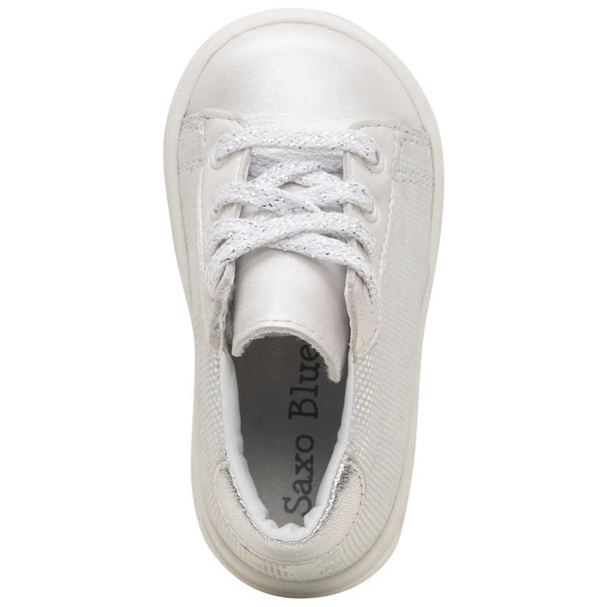 Bottillons irisés à motifs argentés et lacets  