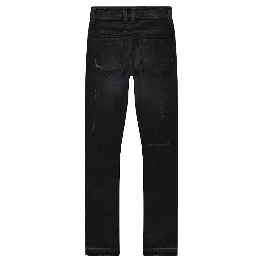 Junior - Jeans effet used coupe slim avec ourlets décousus 