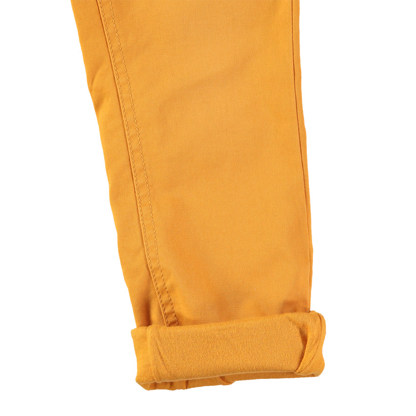 Pantalon en coton surteint effet crinkle avec bretelles rayées amovibles 