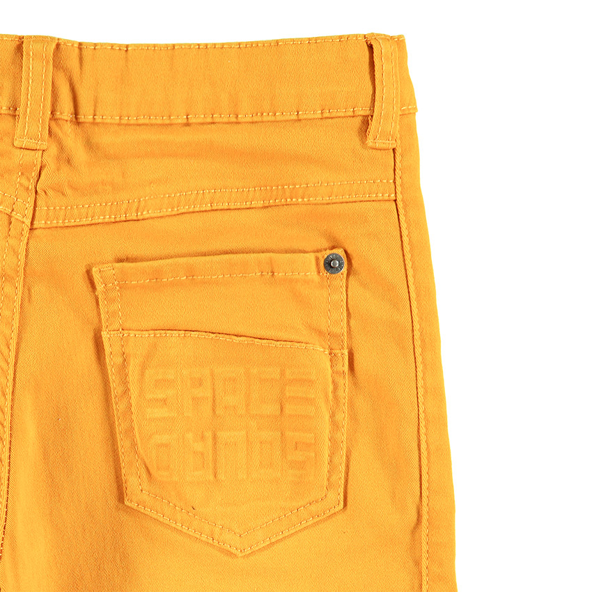 Junior - Pantalon en twill surteint avec jeux de plis et de surpiqûres 