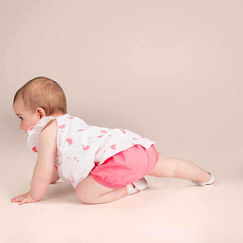 Ensemble tunique imprimée et bloomer en voile de coton 